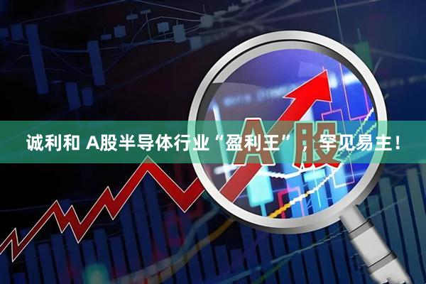 诚利和 A股半导体行业“盈利王” ，罕见易主！