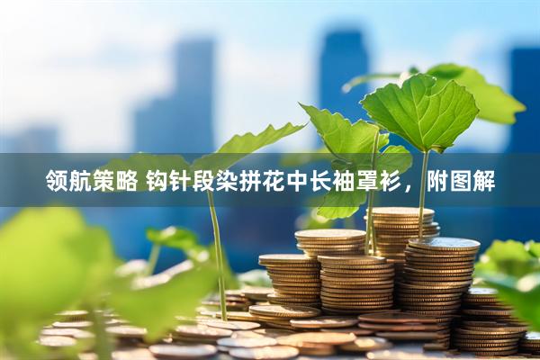 领航策略 钩针段染拼花中长袖罩衫，附图解