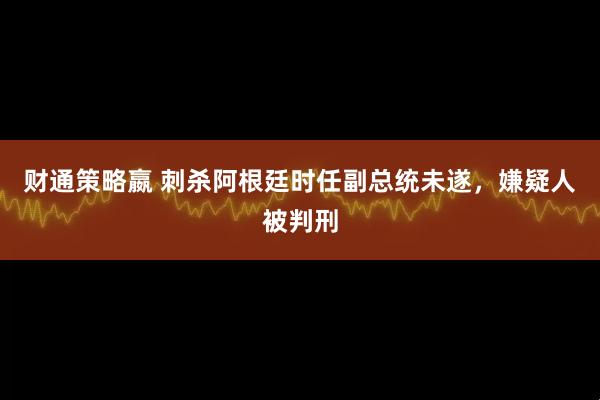 财通策略嬴 刺杀阿根廷时任副总统未遂，嫌疑人被判刑